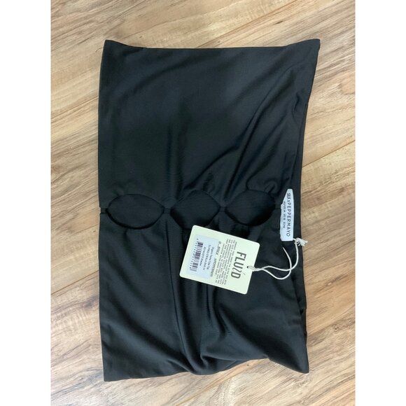NWT Women's Silk x Peppermayo Black Organic Form Tube Top Size10 - Picture 2 of 5